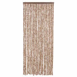 vidaXL Fly Curtain Door Curtain Fly Screen Fly Blind Insect Curtain Chenille - beige and dark brown, 56 x 200 cm - Additional view 2