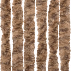 vidaXL Fly Curtain Door Curtain Fly Screen Fly Blind Insect Curtain Chenille - beige and dark brown, 56 x 200 cm - Additional view 5