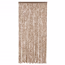 vidaXL Fly Curtain Fly Screen Curtain Beige and Dark Brown 90x220 cm Chenille