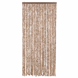 vidaXL Fly Curtain Fly Screen Curtain Beige and Dark Brown 100x200 cm Chenille