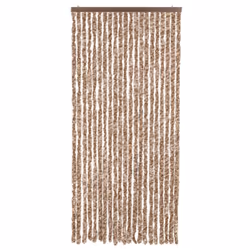vidaXL Fly Curtain Fly Screen Curtain Beige and Dark Brown 100x220 cm Chenille