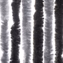 vidaXL Fly Curtain Door Curtain Fly Screen Grey and Black 56x185 cm Chenille - Additional view 4