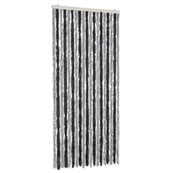 vidaXL Fly Curtain Door Curtain Fly Screen Fly Blind Insect Curtain Chenille - grey and black, 56 x 200 cm