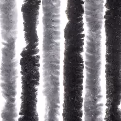 vidaXL Fly Curtain Door Curtain Fly Screen Grey and Black 90x220 cm Chenille - Additional view 4