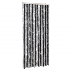 vidaXL Fly Curtain Door Curtain Fly Screen Grey and Black 100x220 cm Chenille