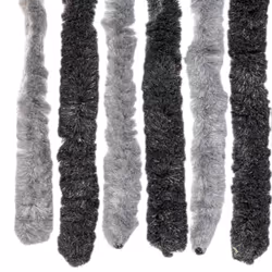 vidaXL Fly Curtain Door Curtain Fly Screen Grey and Black 100x230 cm Chenille - Additional view 5