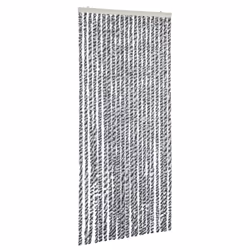 vidaXL Fly Curtain Fly Screen Grey and Black and White 56x200 cm Chenille