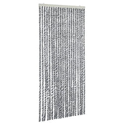 vidaXL Fly Curtain Fly Screen Grey and Black and White 56x200 cm Chenille