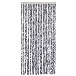 vidaXL Fly Curtain Fly Screen Grey and Black and White 56x200 cm Chenille