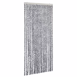 vidaXL Fly Curtain Fly Screen Grey and Black and White 90x200 cm Chenille