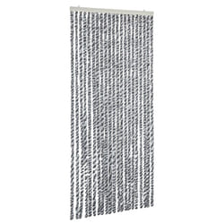 vidaXL Fly Curtain Fly Screen Grey and Black and White 90x200 cm Chenille