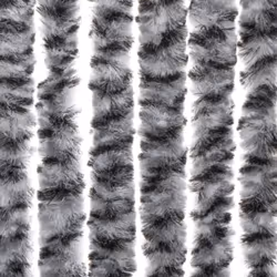 vidaXL Fly Curtain Fly Screen Grey and Black and White 90x200 cm Chenille