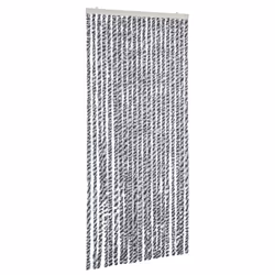 vidaXL Fly Curtain Fly Screen Grey and Black and White 90x220 cm Chenille