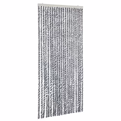 vidaXL Fly Curtain Fly Screen Grey and Black and White 100x200 cm Chenille