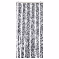 vidaXL Fly Curtain Fly Screen Grey and Black and White 100x200 cm Chenille
