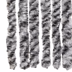 vidaXL Fly Curtain Fly Screen Grey and Black and White 100x200 cm Chenille - Additional view 5