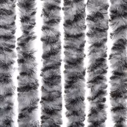 vidaXL Fly Curtain Fly Screen Grey and Black and White 100x220 cm Chenille - Additional view 4