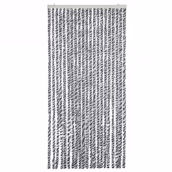 vidaXL Fly Curtain Fly Screen Grey and Black and White 100x230 cm Chenille - Additional view 2