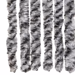 vidaXL Fly Curtain Fly Screen Grey and Black and White 100x230 cm Chenille - Additional view 5