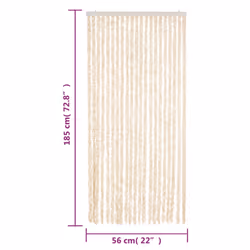 vidaXL Fly Curtain Door Curtain Fly Screen Beige and White 56x185 cm Chenille - Additional view 6