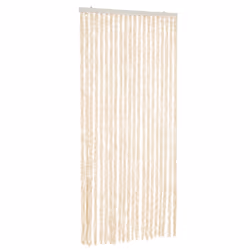 vidaXL Fly Curtain Door Curtain Fly Screen Beige and White 56x200 cm Chenille