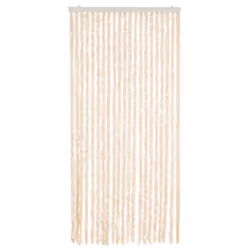 vidaXL Fly Curtain Door Curtain Fly Screen Beige and White 90x220 cm Chenille