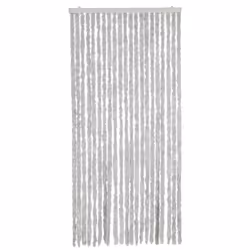 vidaXL Fly Curtain Door Curtain Fly Screen Curtain Grey 56x185 cm Chenille - Additional view 2