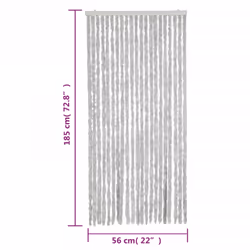 vidaXL Fly Curtain Door Curtain Fly Screen Curtain Grey 56x185 cm Chenille - Additional view 6