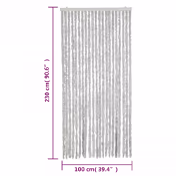 vidaXL Fly Curtain Door Curtain Fly Screen Curtain Grey 100x230 cm Chenille - Additional view 6