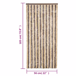 vidaXL Fly Curtain Fly Screen Curtain Dark Brown and Beige 56x185 cm Chenille