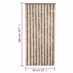 vidaXL Fly Curtain Fly Screen Curtain Dark Brown and Beige 56x200 cm Chenille - Additional view 6