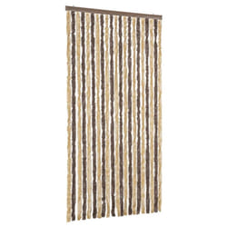 vidaXL Fly Curtain Door Curtain Fly Screen Fly Blind Insect Curtain Chenille - dark brown and beige, 90 x 200 cm