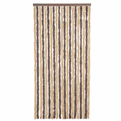 vidaXL Fly Curtain Fly Screen Curtain Dark Brown and Beige 90x220 cm Chenille