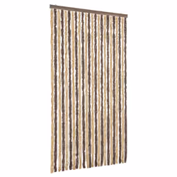 vidaXL Fly Curtain Door Curtain Fly Screen Fly Blind Insect Curtain Chenille - dark brown and beige, 100 x 220 cm