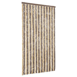 vidaXL Fly Curtain Door Curtain Fly Screen Fly Blind Insect Curtain Chenille - dark brown and beige, 100 x 220 cm