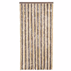 vidaXL Fly Curtain Fly Screen Curtain Dark Brown and Beige 100x230 cm Chenille - Additional view 2