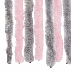 vidaXL Fly Curtain Fly Screen Curtain Silver Grey and Pink 90x220 cm Chenille - Additional view 5