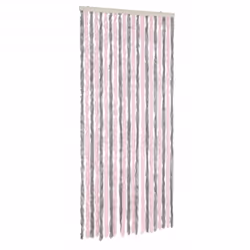 vidaXL Fly Curtain Fly Screen Curtain Silver Grey and Pink 100x200 cm Chenille