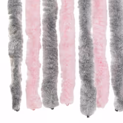 vidaXL Fly Curtain Fly Screen Curtain Silver Grey and Pink 100x200 cm Chenille - Additional view 5