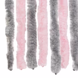 vidaXL Fly Curtain Fly Screen Curtain Silver Grey and Pink 100x220 cm Chenille - Additional view 5