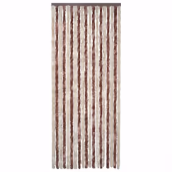 vidaXL Fly Curtain Door Fly Screen Beige and Light Brown 100x200 cm Chenille - Additional view 2