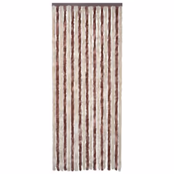 vidaXL Fly Curtain Door Fly Screen Beige and Light Brown 100x230 cm Chenille - Additional view 2