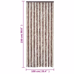 vidaXL Fly Curtain Door Fly Screen Beige and Light Brown 100x230 cm Chenille - Additional view 3