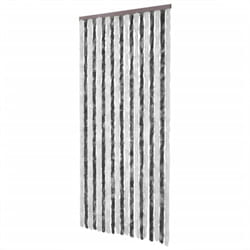 vidaXL Fly Curtain Door Curtain Fly Screen Grey and White 100x200 cm Chenille