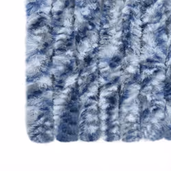 vidaXL Fly Curtain Door Curtain Fly Screen Blue and White 100x200 cm Chenille - Additional view 5