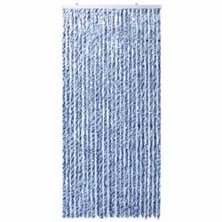 vidaXL Fly Curtain Door Curtain Fly Screen Blue and White 100x230 cm Chenille