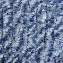 vidaXL Fly Curtain Door Curtain Fly Screen Blue and White 100x230 cm Chenille - Additional view 4