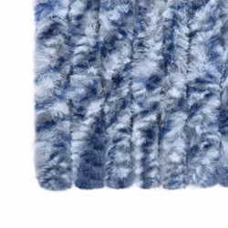 vidaXL Fly Curtain Door Curtain Fly Screen Blue and White 100x230 cm Chenille - Additional view 5