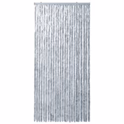 vidaXL Fly Curtain Door Curtain Fly Screen White and Grey 100x200 cm Chenille