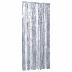 vidaXL Fly Curtain Door Curtain Fly Screen White and Grey 100x230 cm Chenille